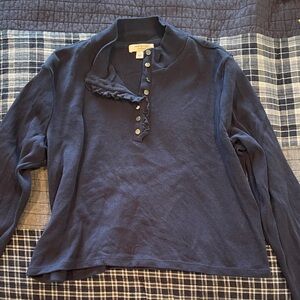Ann Taylor Charcoal Button-Up Top